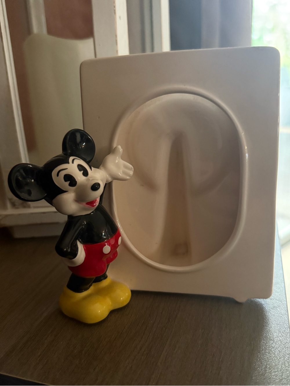 Disney Mickey Mouse White Frame with Red and Yellow Figurine